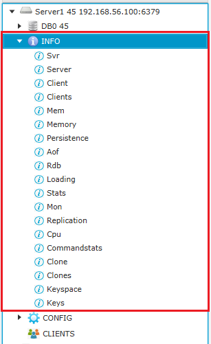 Redis Admin Tree View INFO