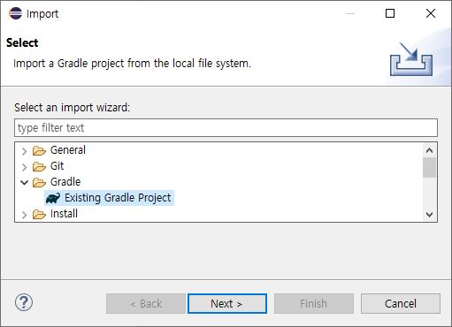 1. Eclipse-Import(Gradle) Existing Gradle Project